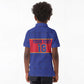 Custom Afro Haiti Football Kid Polo Shirt Le Rouge et Bleu Sporty Style - African Pride