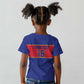 Custom Afro Haiti Football Kid T shirt Le Rouge et Bleu Sporty Style - African Pride