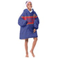 Custom Afro Haiti Football Kid Wearable Blanket Hoodie Le Rouge et Bleu Sporty Style - African Pride