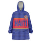 Custom Afro Haiti Football Kid Wearable Blanket Hoodie Le Rouge et Bleu Sporty Style - African Pride