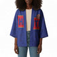 Custom Afro Haiti Football Kimono Le Rouge et Bleu Sporty Style