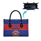 Custom Afro Haiti Football Leather Bag Le Rouge et Bleu Sporty Style