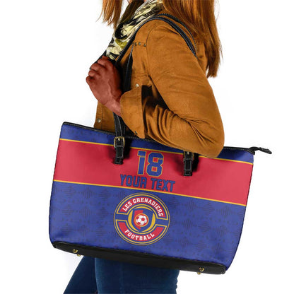 Custom Afro Haiti Football Leather Tote Bag Le Rouge et Bleu Sporty Style - African Pride