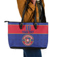 Custom Afro Haiti Football Leather Tote Bag Le Rouge et Bleu Sporty Style - African Pride