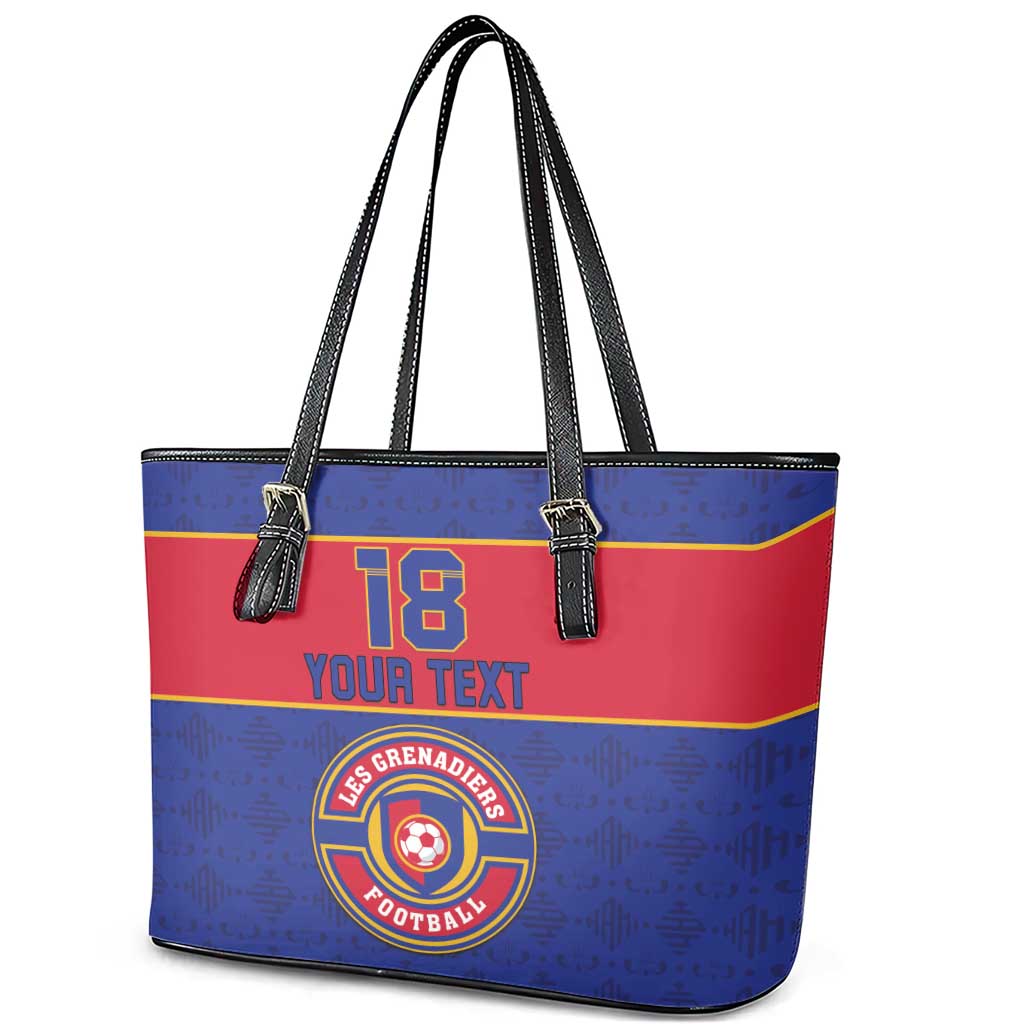 Custom Afro Haiti Football Leather Tote Bag Le Rouge et Bleu Sporty Style - African Pride