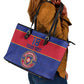 Custom Afro Haiti Football Leather Tote Bag Le Rouge et Bleu Sporty Style - African Pride