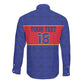 Custom Afro Haiti Football Long Sleeve Button Shirt Le Rouge et Bleu Sporty Style - African Pride