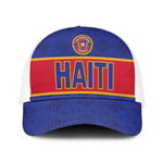 Afro Haiti Football Mesh Trucker Cap Le Rouge et Bleu Sporty Style - African Pride