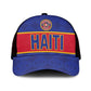 Afro Haiti Football Mesh Trucker Cap Le Rouge et Bleu Sporty Style - African Pride