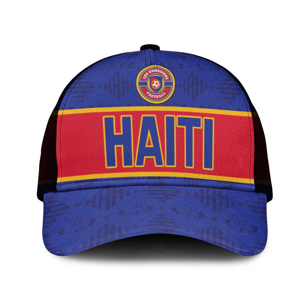 Afro Haiti Football Mesh Trucker Cap Le Rouge et Bleu Sporty Style - African Pride