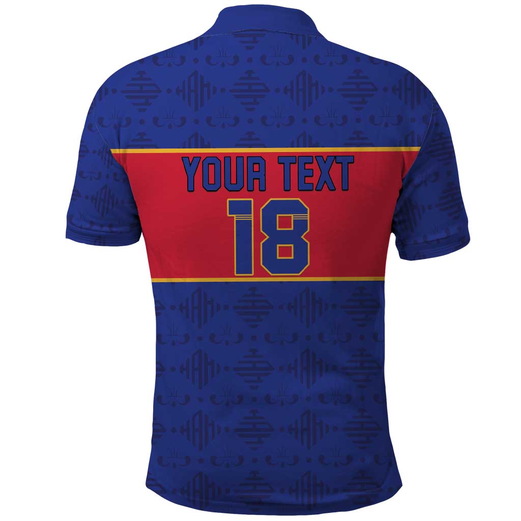 Custom Afro Haiti Football Polo Shirt Le Rouge et Bleu Sporty Style - African Pride