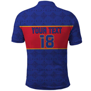 Custom Afro Haiti Football Polo Shirt Le Rouge et Bleu Sporty Style - African Pride