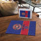 Custom Afro Haiti Football Puzzle Le Rouge et Bleu Sporty Style