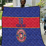Custom Afro Haiti Football Quilt Le Rouge et Bleu Sporty Style - African Pride