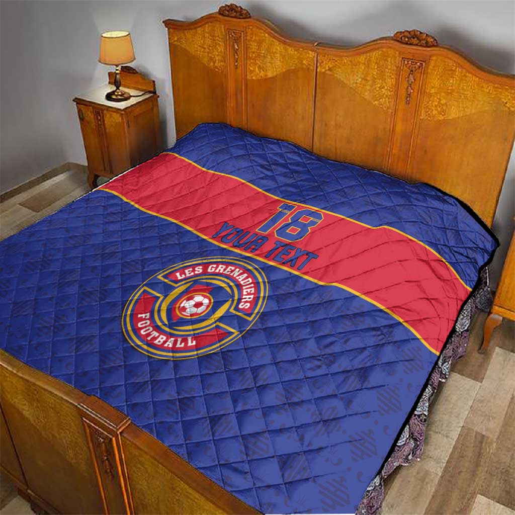 Custom Afro Haiti Football Quilt Le Rouge et Bleu Sporty Style - African Pride