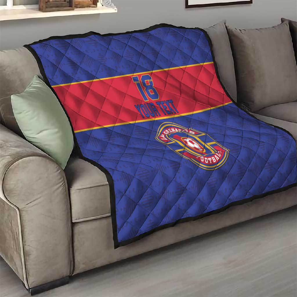 Custom Afro Haiti Football Quilt Le Rouge et Bleu Sporty Style - African Pride