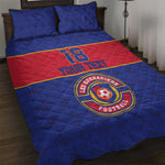Custom Afro Haiti Football Quilt Bed Set Le Rouge et Bleu Sporty Style - African Pride