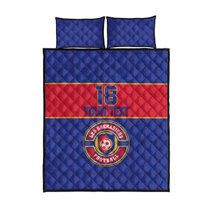 Custom Afro Haiti Football Quilt Bed Set Le Rouge et Bleu Sporty Style - African Pride