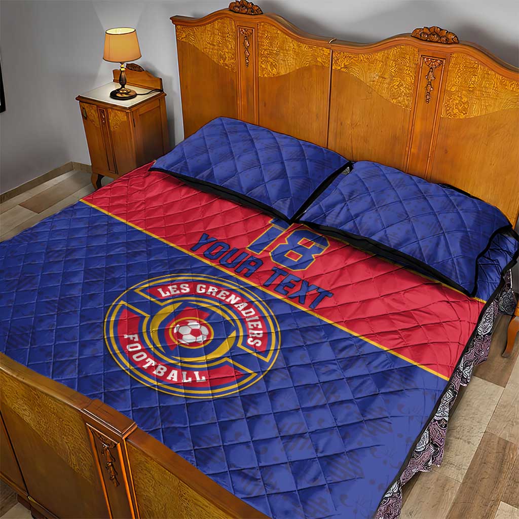 Custom Afro Haiti Football Quilt Bed Set Le Rouge et Bleu Sporty Style - African Pride