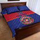 Custom Afro Haiti Football Quilt Bed Set Le Rouge et Bleu Sporty Style - African Pride