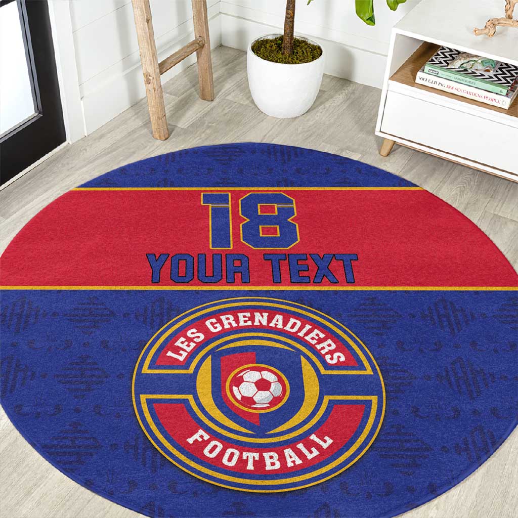 Custom Afro Haiti Football Round Carpet Le Rouge et Bleu Sporty Style - African Pride
