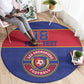 Custom Afro Haiti Football Round Carpet Le Rouge et Bleu Sporty Style - African Pride