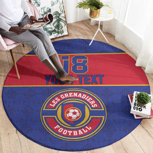 Custom Afro Haiti Football Round Carpet Le Rouge et Bleu Sporty Style - African Pride