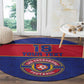 Custom Afro Haiti Football Round Carpet Le Rouge et Bleu Sporty Style - African Pride
