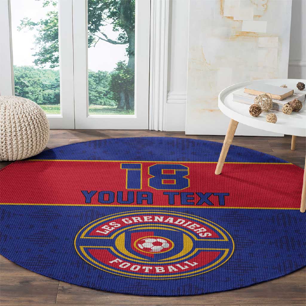Custom Afro Haiti Football Round Carpet Le Rouge et Bleu Sporty Style - African Pride