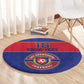 Custom Afro Haiti Football Round Carpet Le Rouge et Bleu Sporty Style - African Pride