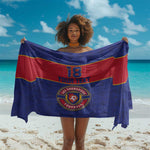 Custom Afro Haiti Football Sarong Le Rouge et Bleu Sporty Style - African Pride