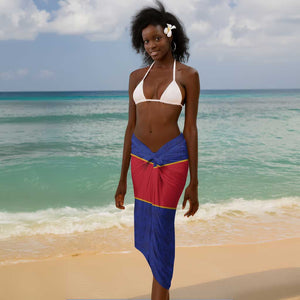 Custom Afro Haiti Football Sarong Le Rouge et Bleu Sporty Style - African Pride