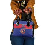 Custom Afro Haiti Football Shoulder Handbag Le Rouge et Bleu Sporty Style - African Pride