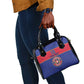 Custom Afro Haiti Football Shoulder Handbag Le Rouge et Bleu Sporty Style - African Pride