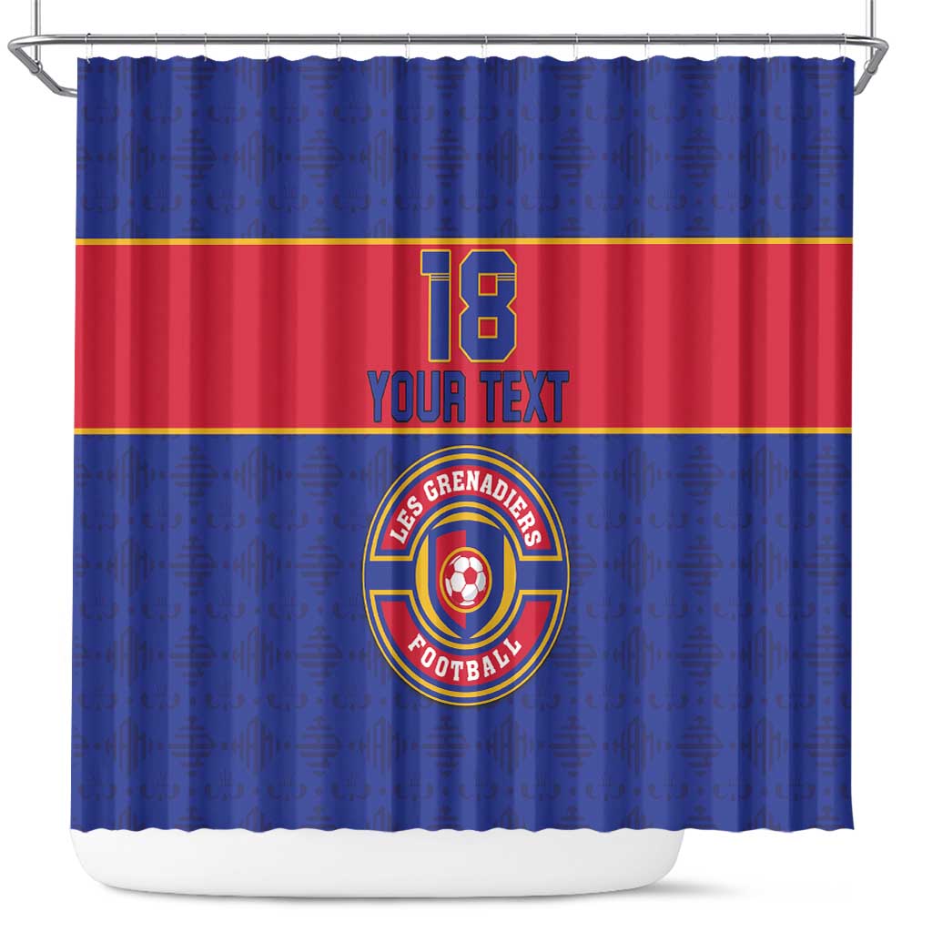 Custom Afro Haiti Football Shower Curtain Le Rouge et Bleu Sporty Style - African Pride