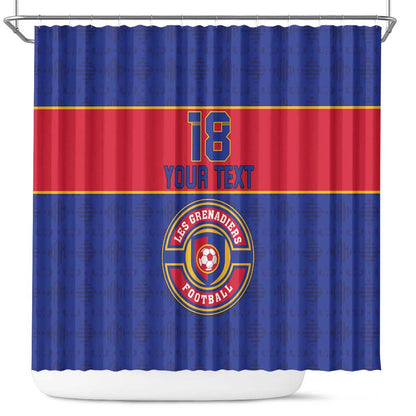 Custom Afro Haiti Football Shower Curtain Le Rouge et Bleu Sporty Style - African Pride