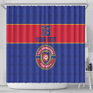 Custom Afro Haiti Football Shower Curtain Le Rouge et Bleu Sporty Style - African Pride