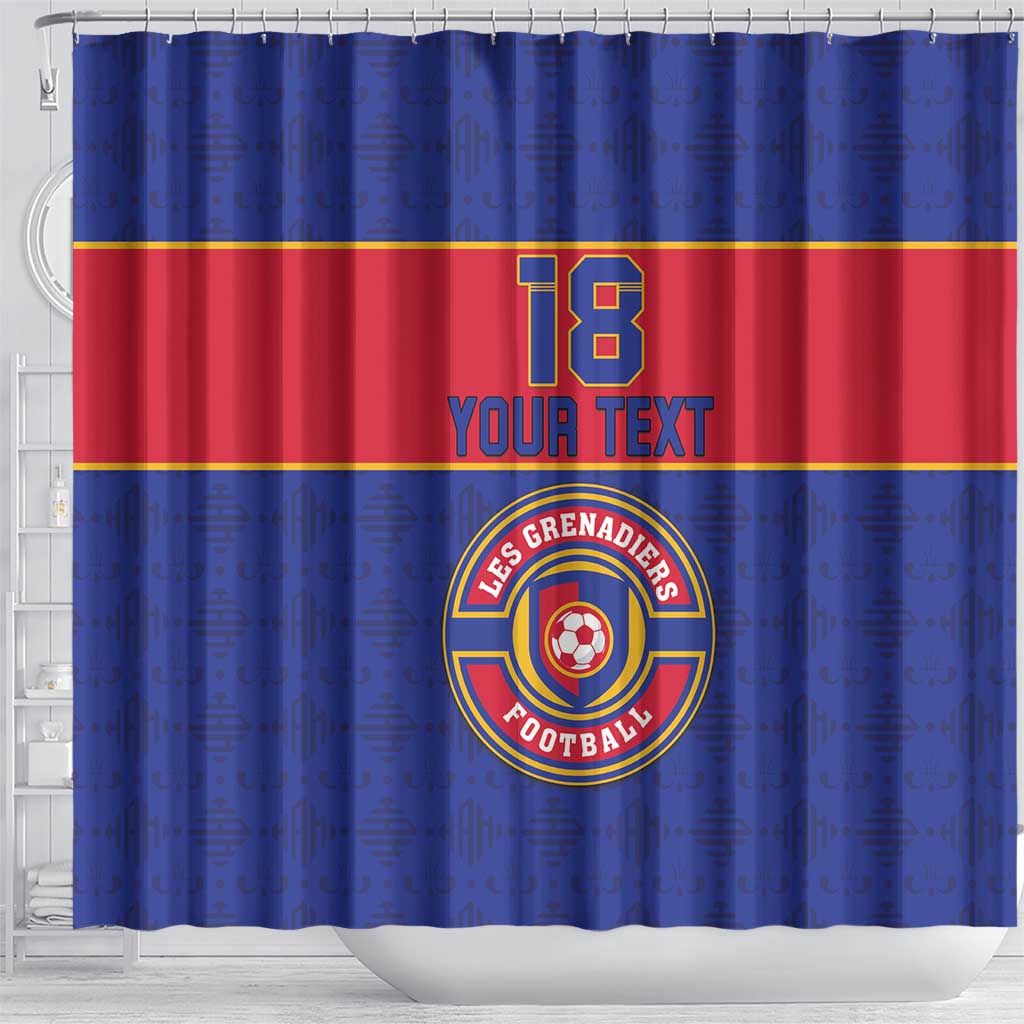 Custom Afro Haiti Football Shower Curtain Le Rouge et Bleu Sporty Style - African Pride