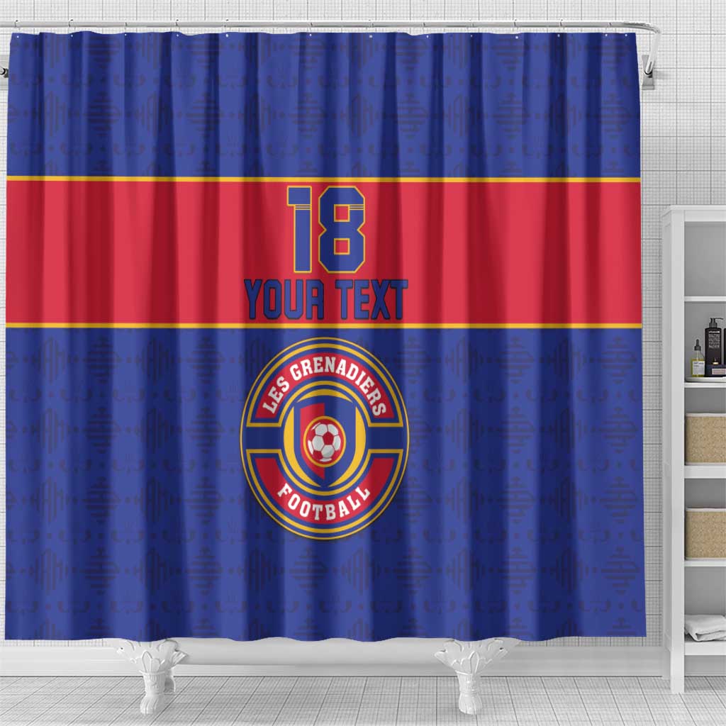 Custom Afro Haiti Football Shower Curtain Le Rouge et Bleu Sporty Style - African Pride
