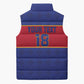 Custom Afro Haiti Football Sleeveless Puffer Jacket Le Rouge et Bleu Sporty Style