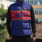 Custom Afro Haiti Football Sleeveless Puffer Jacket Le Rouge et Bleu Sporty Style