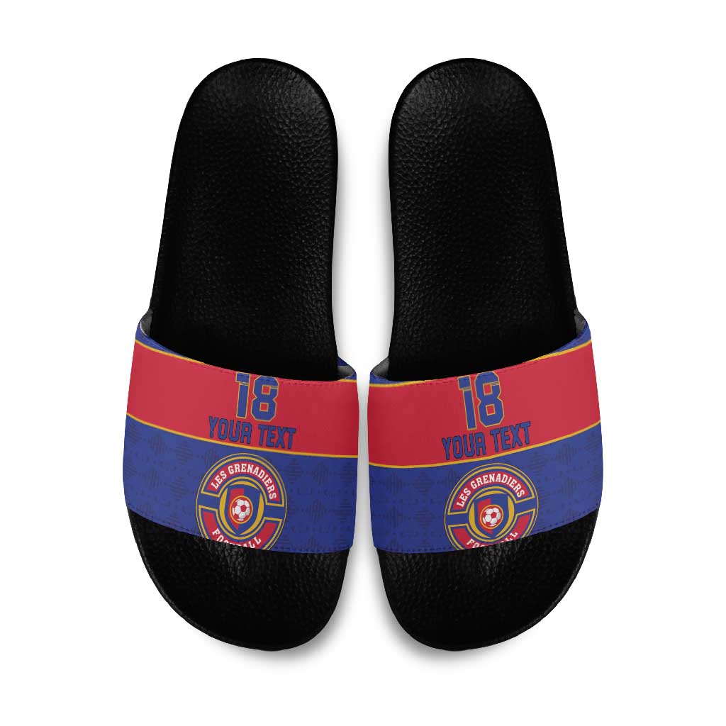 Custom Afro Haiti Football Slide Sandals Le Rouge et Bleu Sporty Style