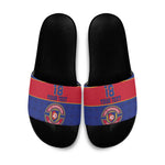 Custom Afro Haiti Football Slide Sandals Le Rouge et Bleu Sporty Style