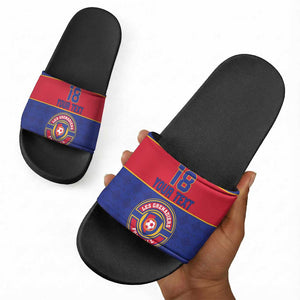 Custom Afro Haiti Football Slide Sandals Le Rouge et Bleu Sporty Style