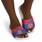 Custom Afro Haiti Football Slide Sandals Le Rouge et Bleu Sporty Style
