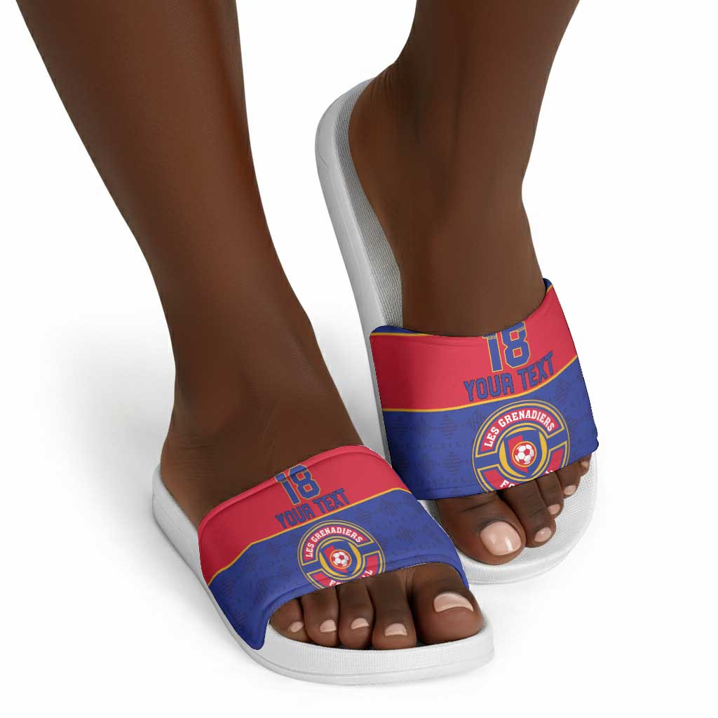 Custom Afro Haiti Football Slide Sandals Le Rouge et Bleu Sporty Style
