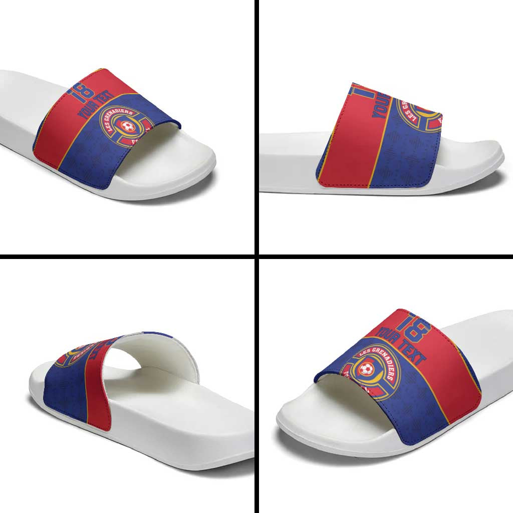 Custom Afro Haiti Football Slide Sandals Le Rouge et Bleu Sporty Style