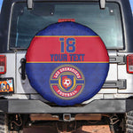 Custom Afro Haiti Football Spare Tire Cover Le Rouge et Bleu Sporty Style - African Pride