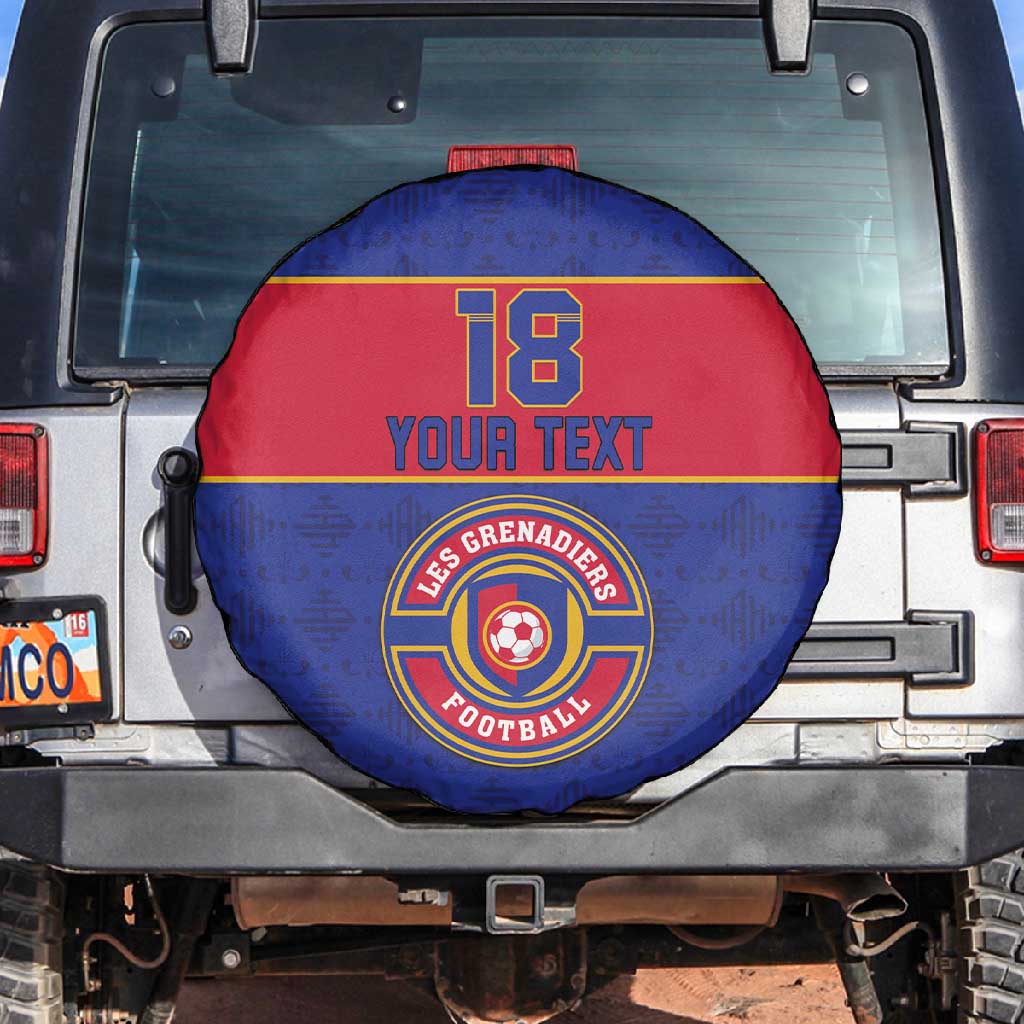 Custom Afro Haiti Football Spare Tire Cover Le Rouge et Bleu Sporty Style - African Pride