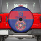 Custom Afro Haiti Football Spare Tire Cover Le Rouge et Bleu Sporty Style - African Pride